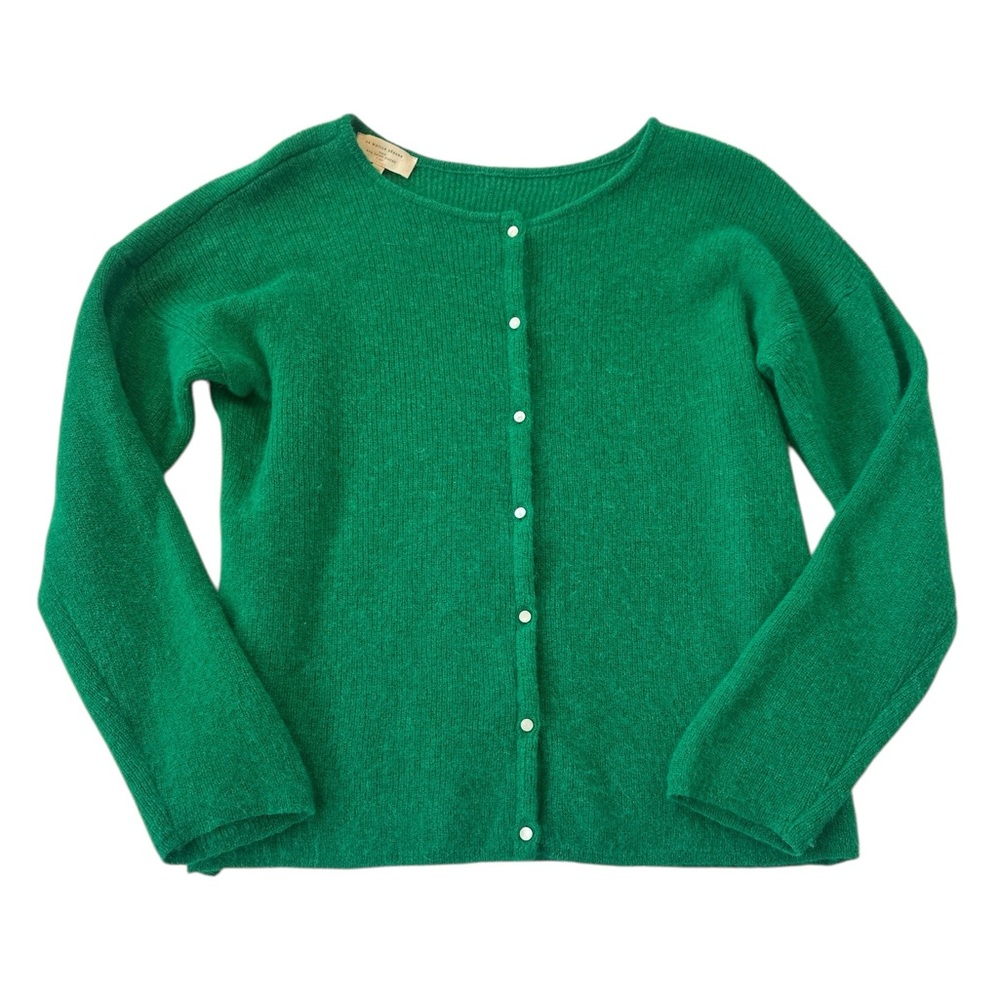 Sezanne Mohair Pearl Button Cardigan in Green - Picture 10 of 14
